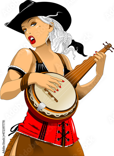 Girl and banjo