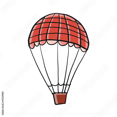 Hot Air Balloon isolated on white. Sketch for your design