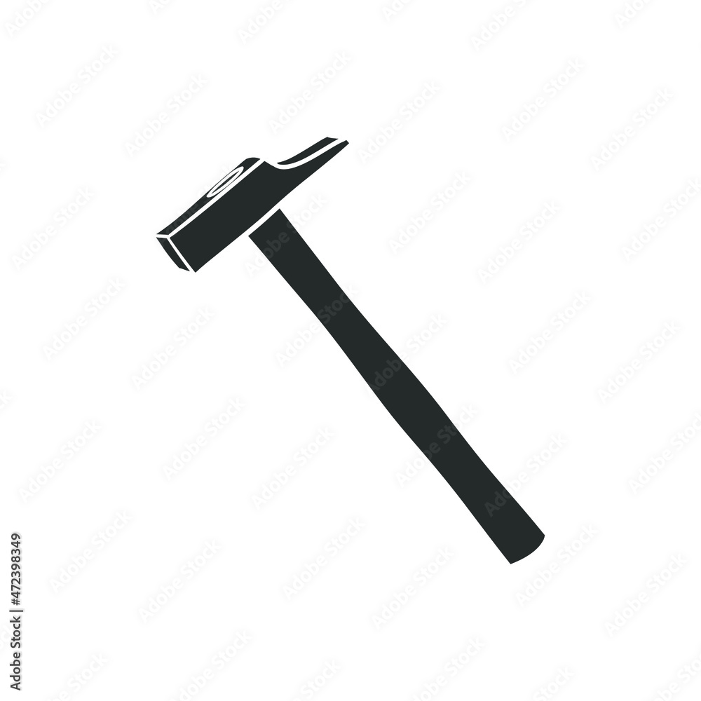 Hammer Icon Silhouette Illustration. Industry Repair Tool Vector Graphic Pictogram Symbol Clip Art. Doodle Sketch Black Sign. Hammer Icon Silhouette Illustration. Industry Repair Tool Vector Graphic Pictogram Symbol Clip Art. Doodle Sketch Black Sign.