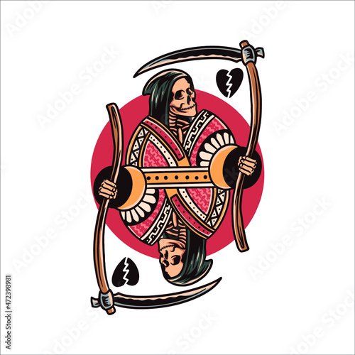 grim reaper tattoo vector design