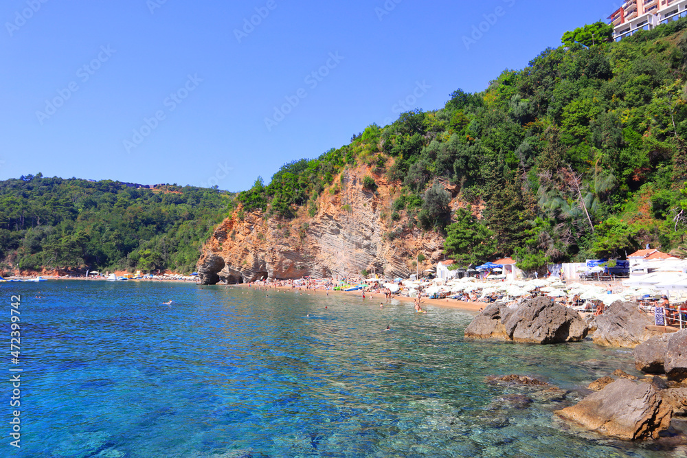 Mogren beach in Budva, Montenegro 