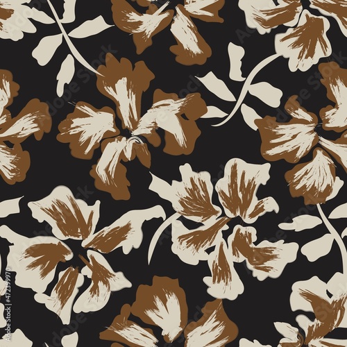 Floral Brush strokes Seamless Pattern Background