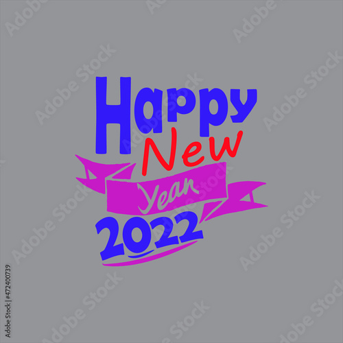 Happy new year 2022 typography vector design template ready for print