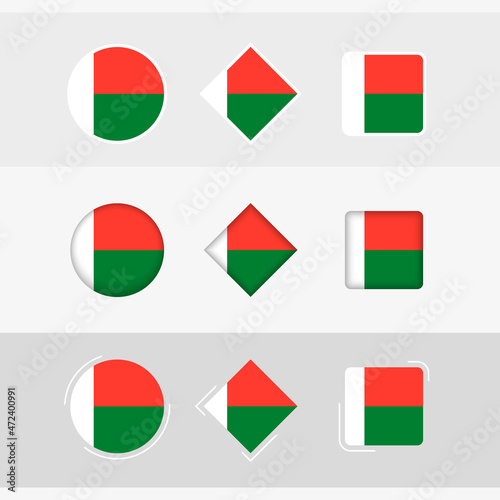 Free Download Madagascar flag icons set, vector flag of Madagascar. - GFXLoad