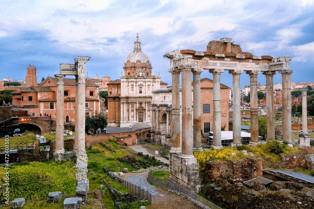 Forum romanum in Rome city, Italy