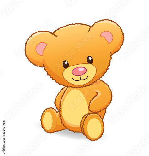cute cuddly cartoon baby teddy bear sitting