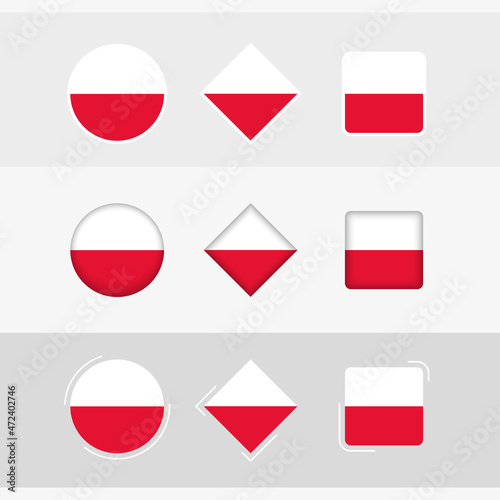 Free Download Poland flag icons set, vector flag of Poland. - GFXLoad