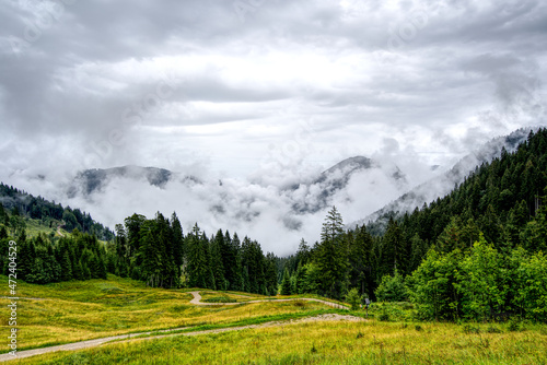 mountain landscape with clouds