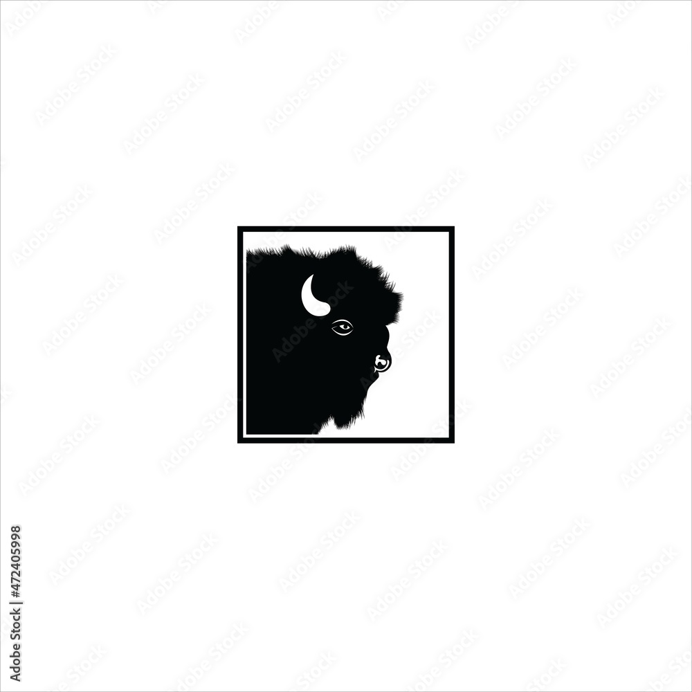 Fototapeta premium bison head logo vector template