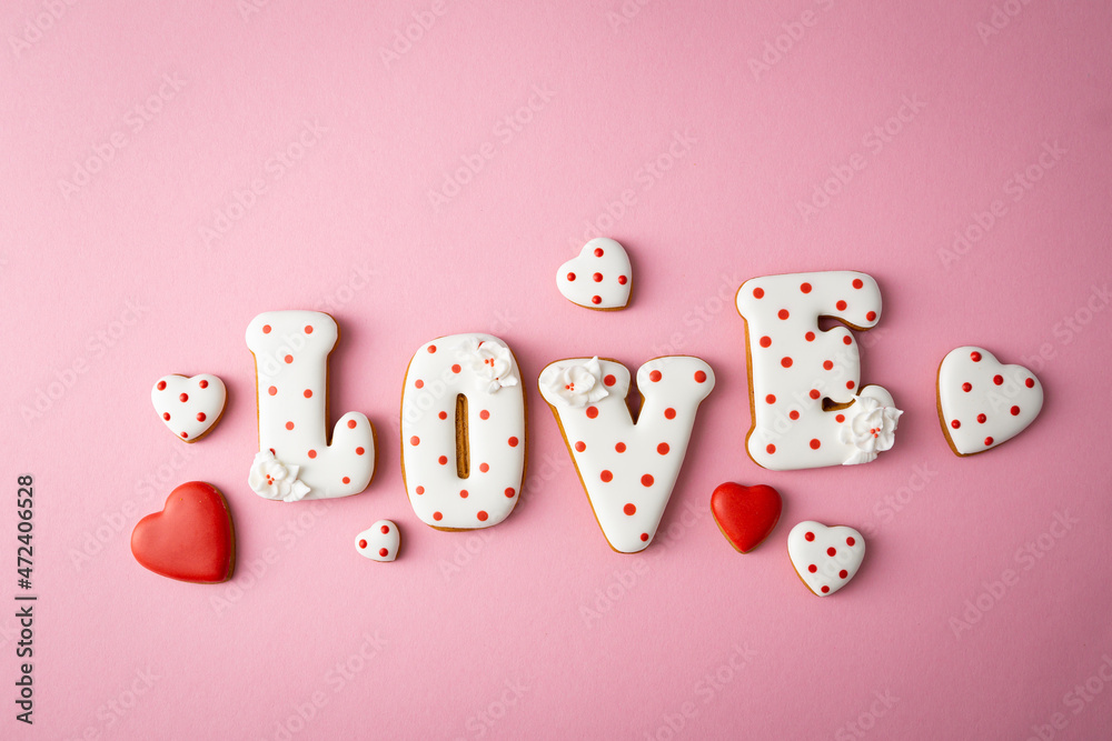 Sweet cookies for love holiday concept Valentine s Day Sweet cookies for love holiday concept Valentine s Day