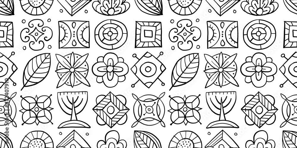 Fototapeta premium Talavera seamless pattern. Ethnic Background