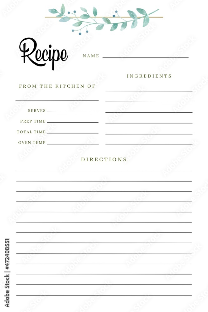 Blank Recipe Book: Create Your Own Cookbook