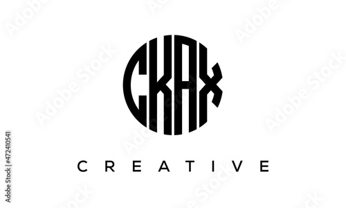 Letters CKAX creative circle logo design vector, 4 letters logo