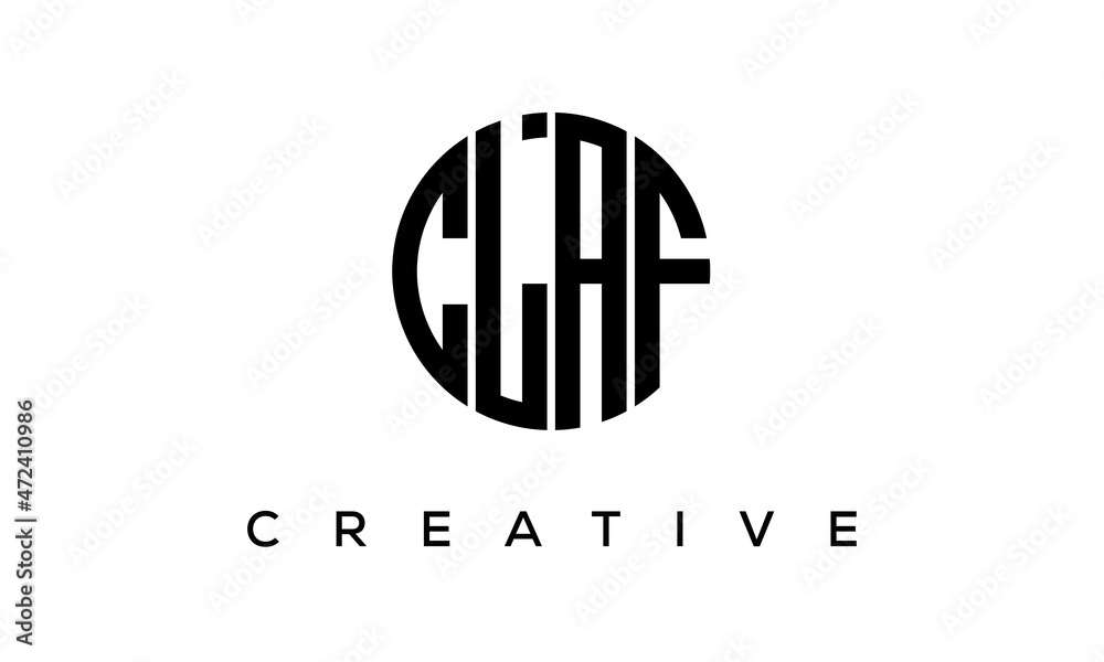 Letters CLAF creative circle logo design vector, 4 letters logo Letters CLAF creative circle logo design vector, 4 letters logo