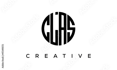 Letters CLAS creative circle logo design vector, 4 letters logo