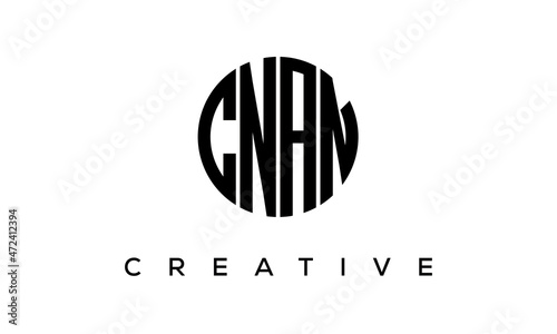 Letters CNAN creative circle logo design vector, 4 letters logo