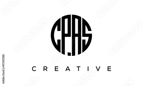 Letters CPAS creative circle logo design vector, 4 letters logo