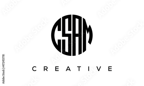 Letters CSAM creative circle logo design vector, 4 letters logo photo