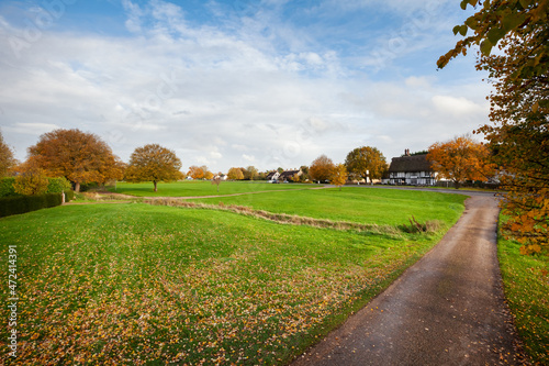 Barrington Green Cambridgeshire on a sunny, autumn, afternoon photo