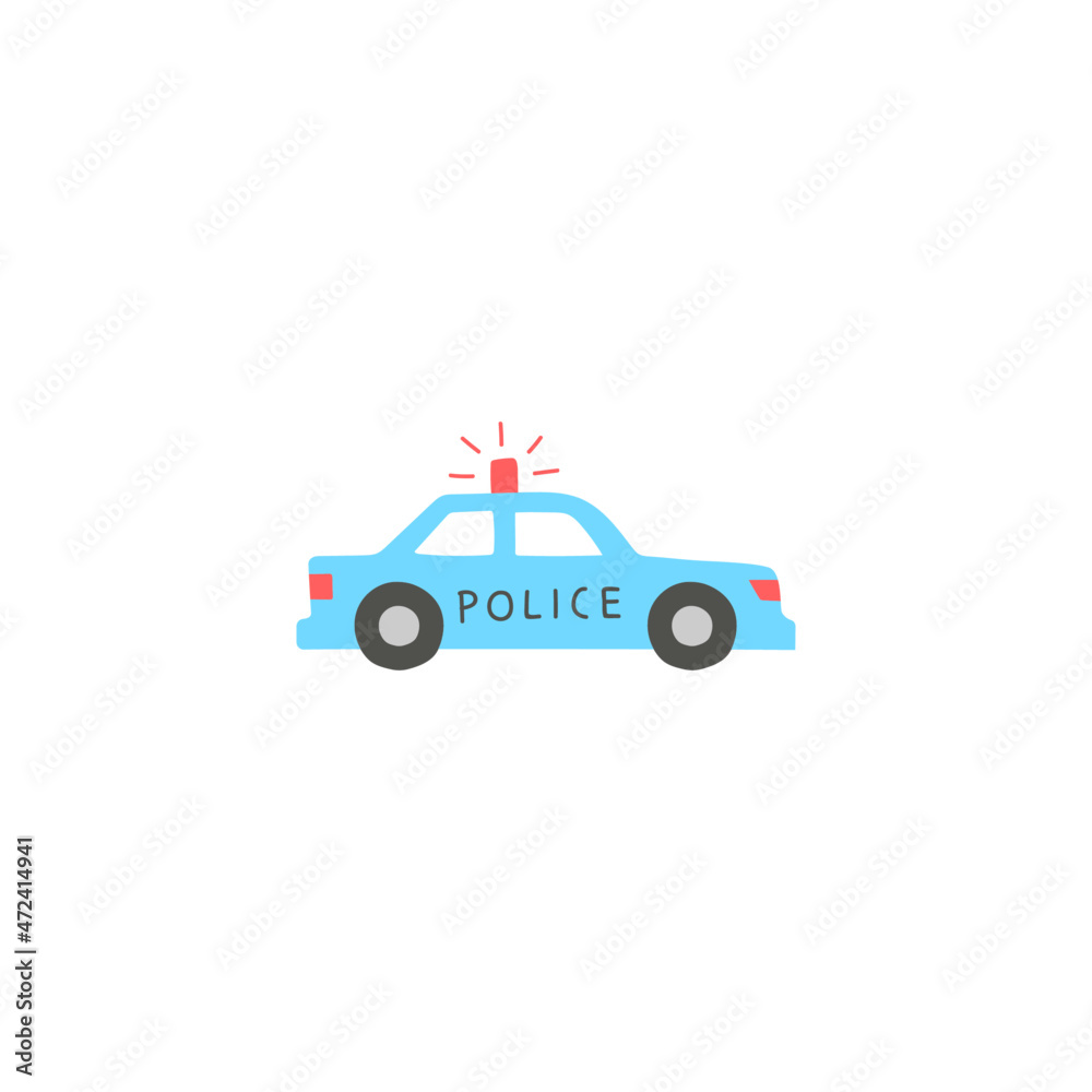 cop car icon, patrol car symbol in color icon, isolated on white background 