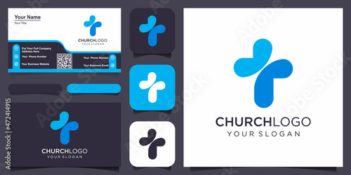 Cross vector logo design template. Template logo for churches and Christian organizations cross .