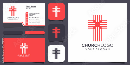 Cross Church logo sign modern vector graphic abstract