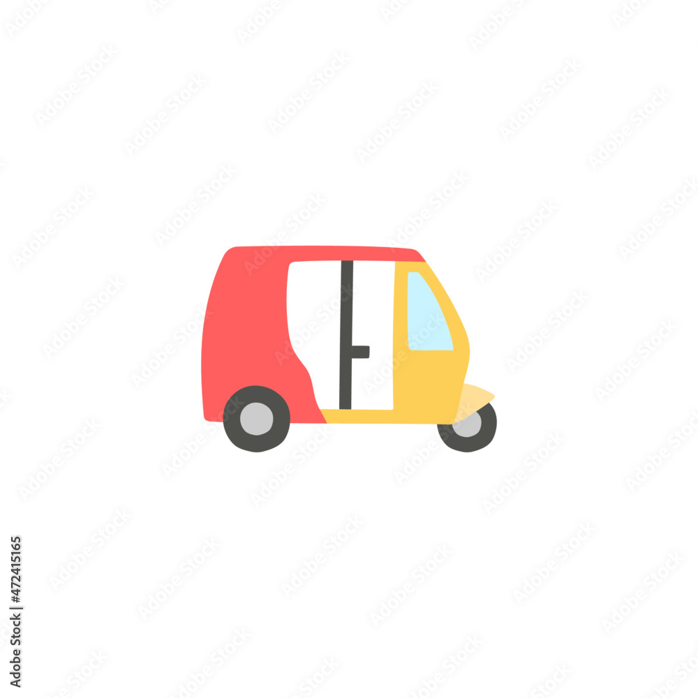 Fototapeta premium Asian taxi icon, thailand taxi symbol in color icon, isolated on white background 