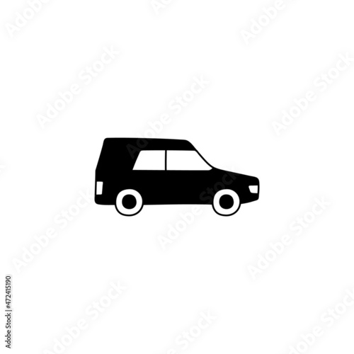 cemetery car icon. funeral  grave car symbol in solid black flat shape glyph icon  isolated on white background 