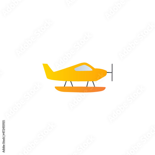 glider icon in gradient color, isolated on white background