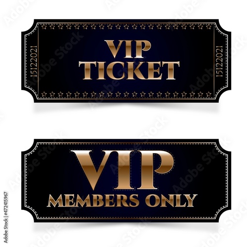 Golden and VIP tickets. Casino ticket