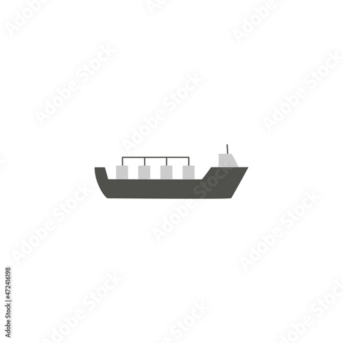 Gas, oil tanker ship icon in color icon, isolated on white background 