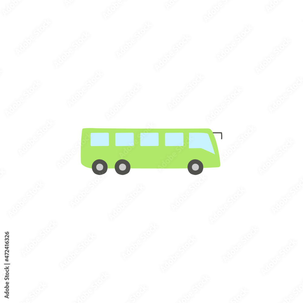 modern Bus, school bus, school transport icon in color icon, isolated on white background 
