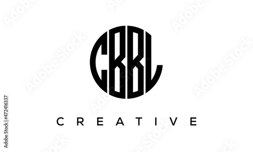 Letters CBBL creative circle logo design vector, 4 letters logo