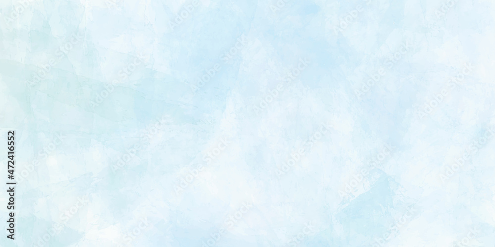 Hand painted blue sky and clouds, abstract watercolor background, vector illustration