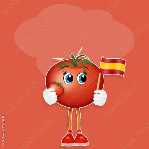 illustration of la tomatina festival photo