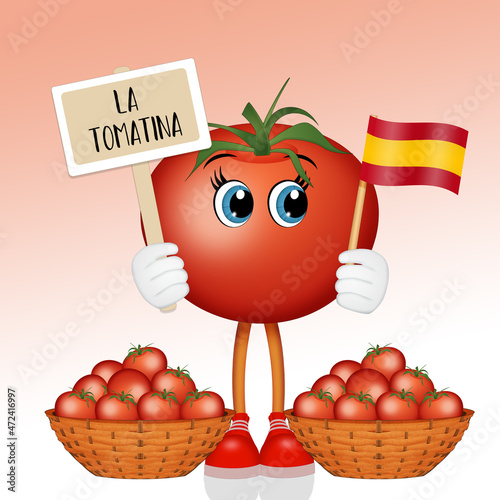 illustration of la tomatina festival photo
