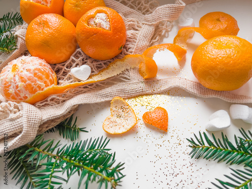 christmas still life with oranges