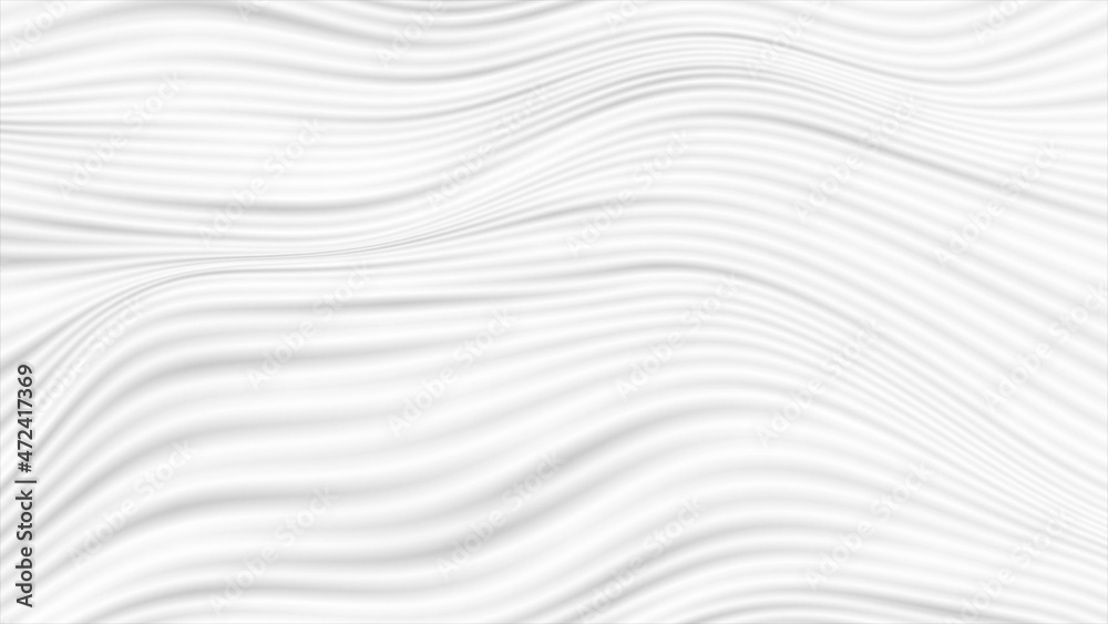 White curved smooth wavy lines abstract background