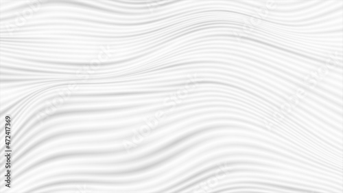 White curved smooth wavy lines abstract background
