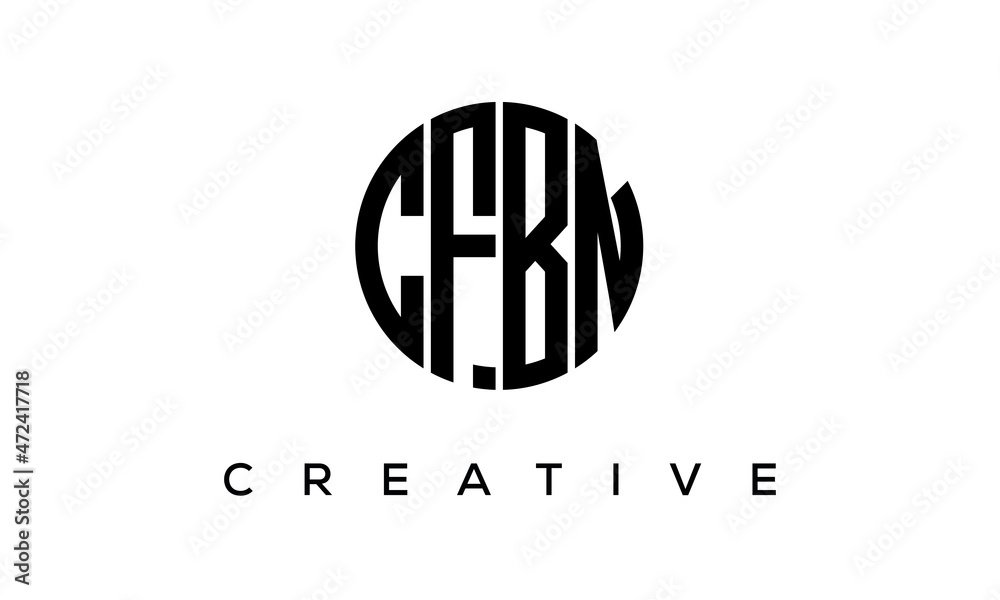 Letters CFB creative circle logo design vector, 4 letters logo Letters CFB creative circle logo design vector, 4 letters logo