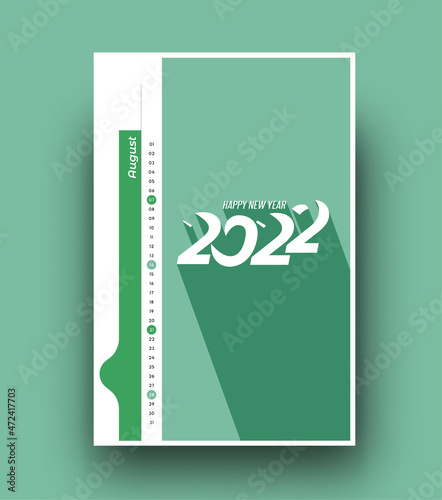 Happy new year 2022 Calendar - New Year Holiday design elements for holiday cards  calendar banner poster for decorations  Vector Illustration Background.