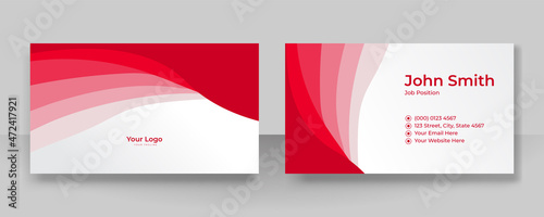 Modern elegant red business card design. Creative and clean business card template.