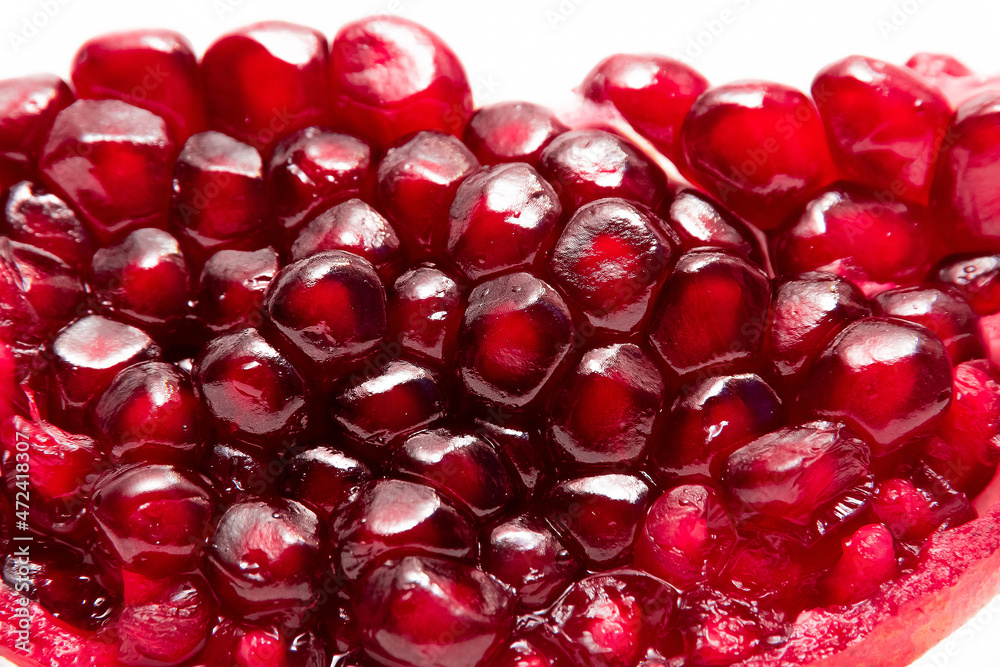 grains garnet in dish on white grains garnet in dish on white
