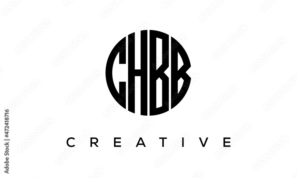 Letters CHBB creative circle logo design vector, 4 letters logo Letters CHBB creative circle logo design vector, 4 letters logo
