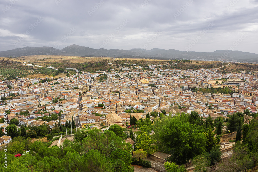 Alcala la Real from above, seen from the La Mota fortress above the city