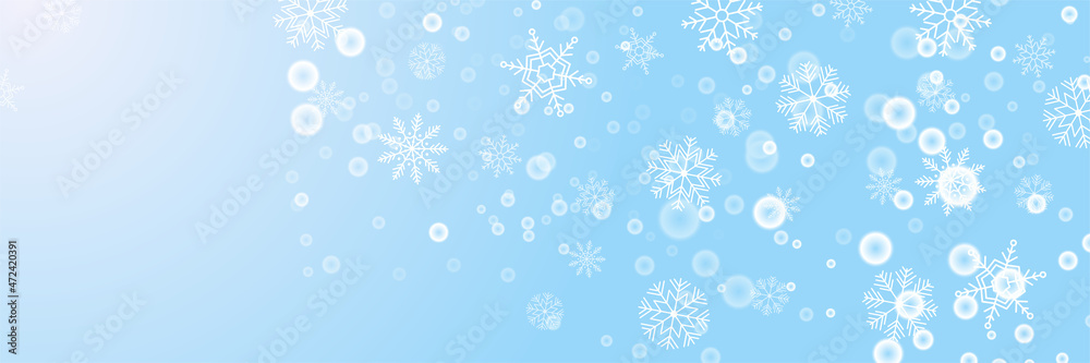 Christmas card banner background with snowflake border vector illustration
