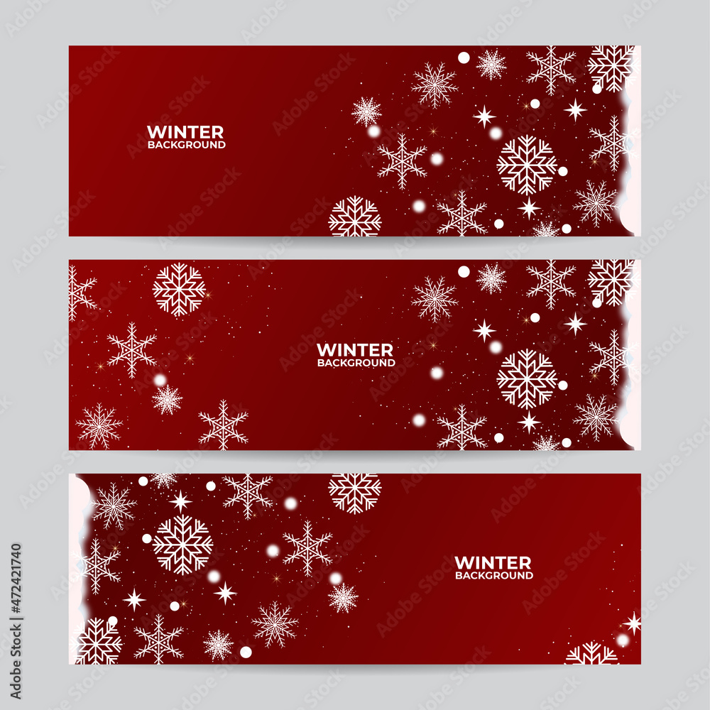 Beautiful Christmas winter banner with text space