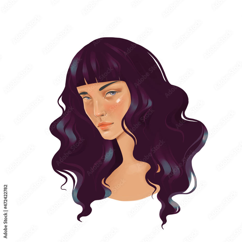 portrait of young beautiful woman with long hair portrait of young beautiful woman with long hair