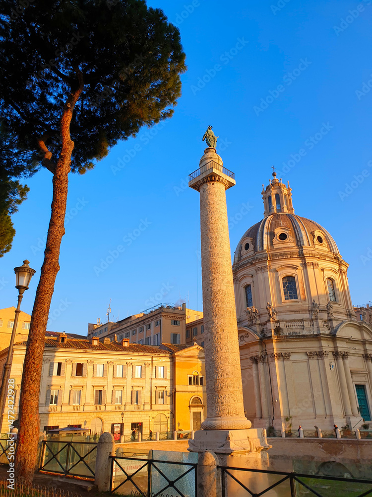 View of ancient buildings in Rome 