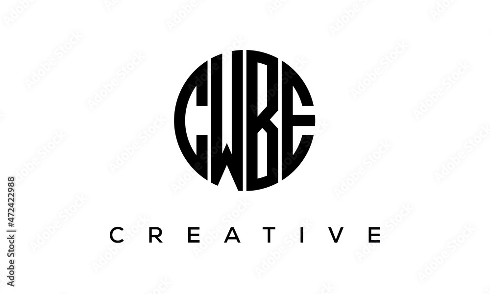 Letters CWBE creative circle logo design vector, 4 letters logo Letters CWBE creative circle logo design vector, 4 letters logo